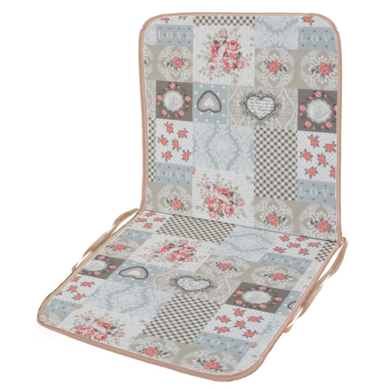 Μαξιλάρι καρέκλας με πλάτη λονέτα σχέδιο Heart Lia 401 | Mycollection.gr