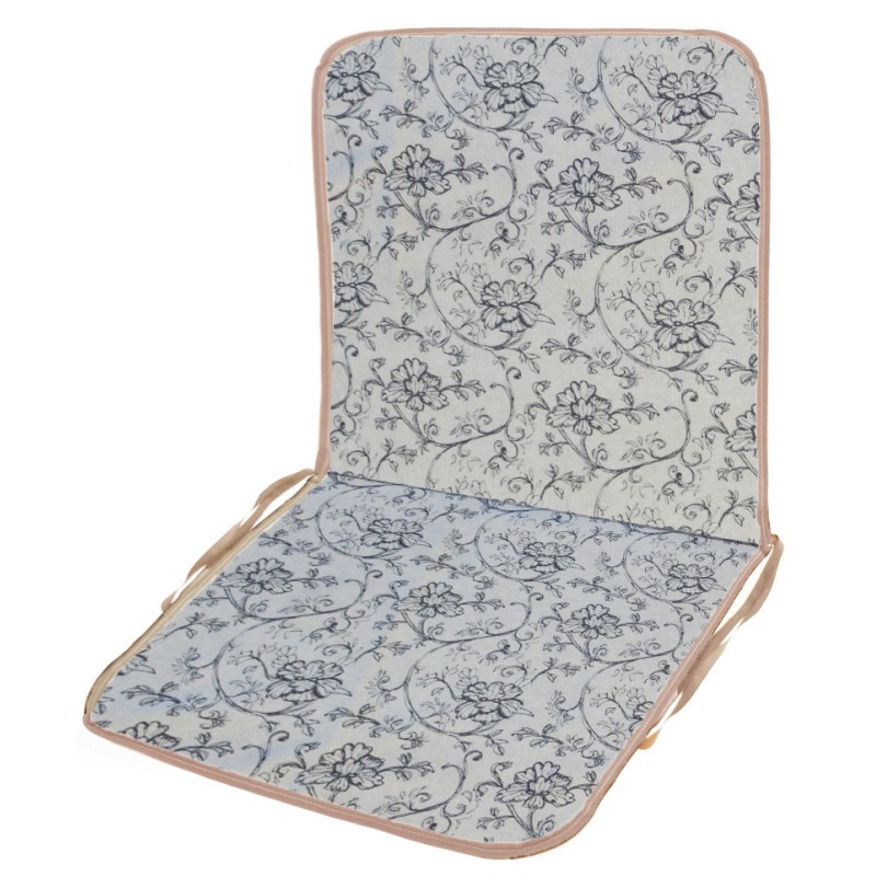 Μαξιλάρι καρέκλας με πλάτη λονέτα σχέδιο Μπέζ Με Λουλούδια Sacha 850 | Mycollection.gr