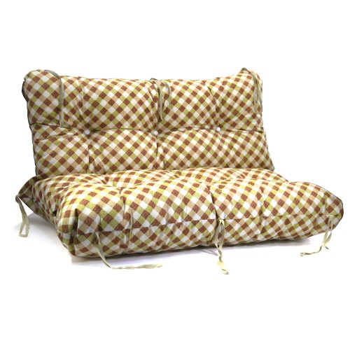 Μαξιλάρι για καναπέ με ενσωματωμένη πλάτη λονέτα - Design Καρώ Λαχανί - Μπέζ Μαξιλάρι για καναπέ με ενσωματωμένη πλάτη λονέτα - Design Καρώ Λαχανί - Μπέζ