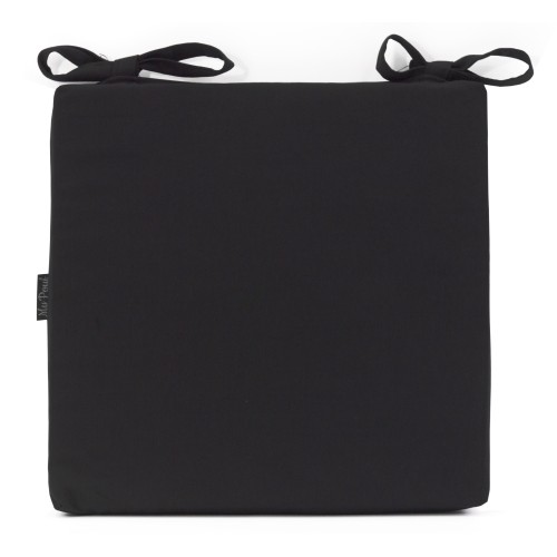 Μαξιλάρι Καρέκλας Με Δέσιμο μονόχρωμο Μαύρο - Λονέτα Ύφασμα Μαξιλάρι Καρέκλας Με Δέσιμο μονόχρωμο Μαύρο - Λονέτα Ύφασμα