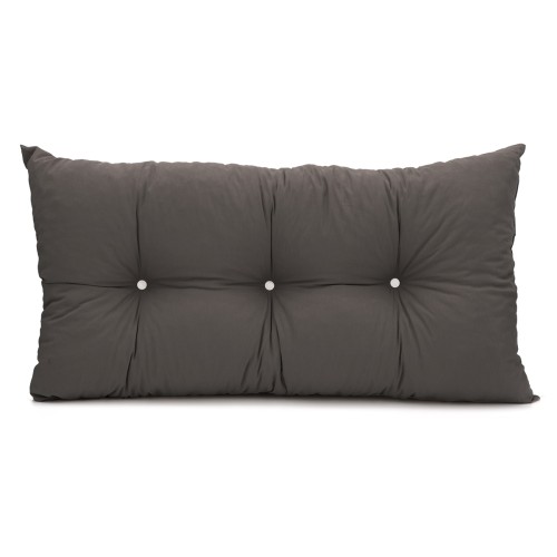 Μαξιλάρι Πλάτης Με 2 Κουμπιά Λονέτα ανθρακί 60x40x10
