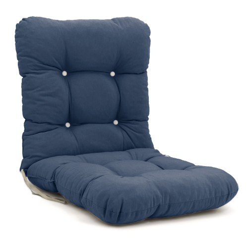 Μαξιλάρι μπαμπού μονόχρωμο μπλέ Denim ύφασμα λονέτα με πλάτη