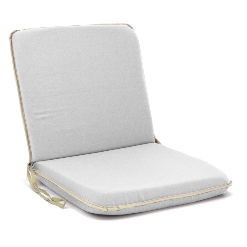 Μαξιλάρι καρέκλας με πλάτη λονέτα μονόχρωμο λευκό  με ρέλι | Mycollection.gr