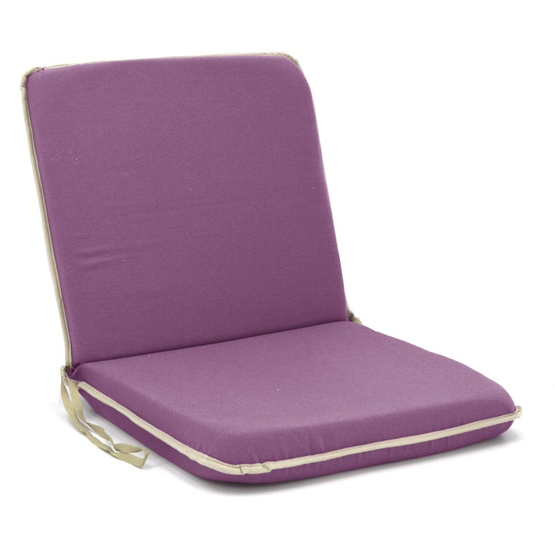 Μαξιλάρι καρέκλας με πλάτη λονέτα μονόχρωμο μωβ με ρέλι | Mycollection.gr