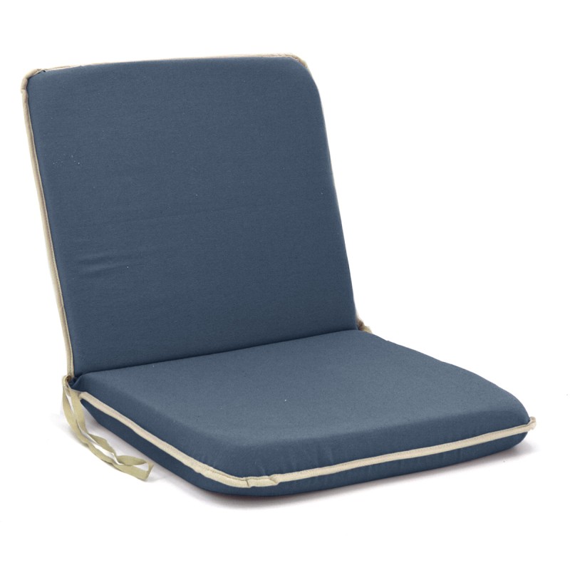 Μαξιλάρι καρέκλας με πλάτη λονέτα μονόχρωμο μπλέ Denim με ρέλι | Mycollection.gr