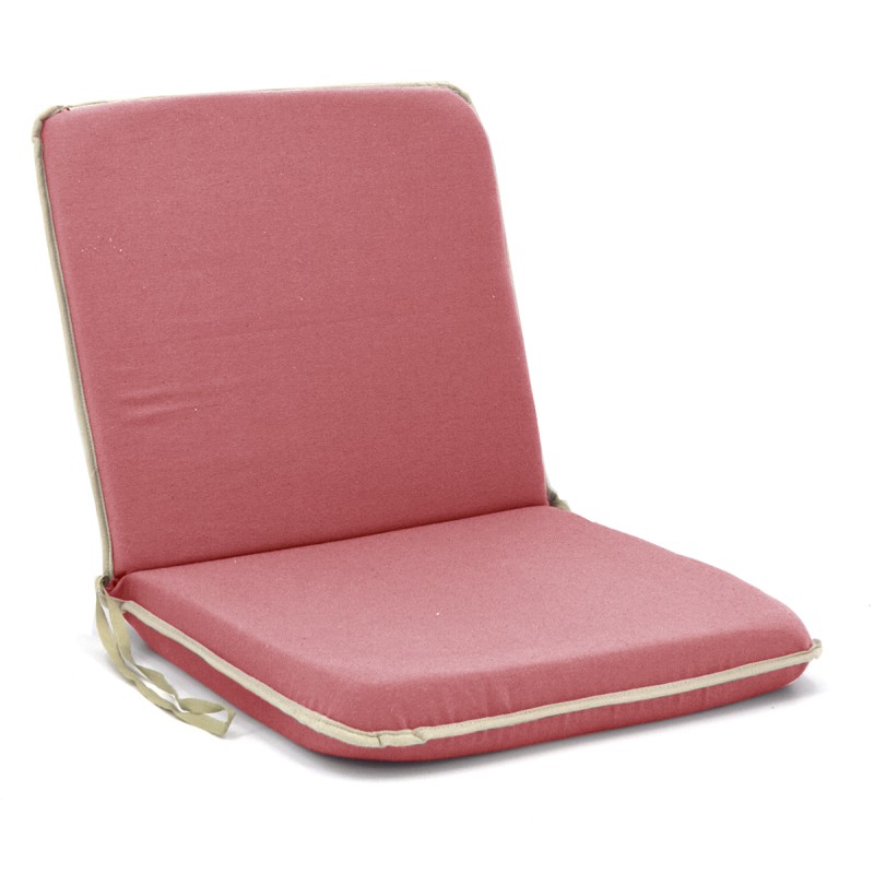 Μαξιλάρι καρέκλας με πλάτη λονέτα μονόχρωμο ροζ - σομόν με ρέλι | Mycollection.gr