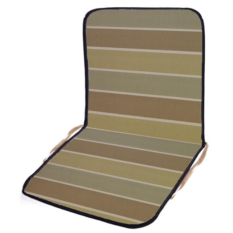 Μαξιλάρι καρέκλας με πλάτη λονέτα σχέδιο Ρίγες Φαρδιές Μπέζ - Καφέ | Mycollection.gr