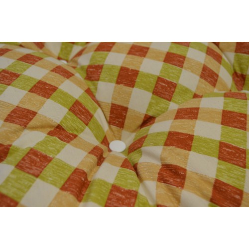 Μαξιλάρι κάθισμα μπαμπού - Λονέτα σχέδιο καρώ λαχανί - Μπέζ