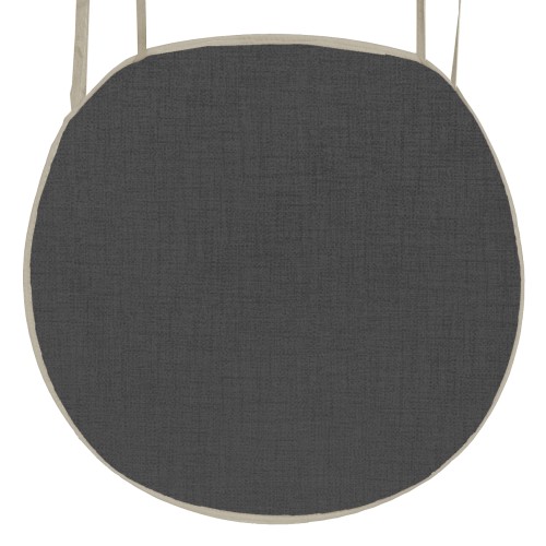 Μαξιλάρι καρέκλας με ρέλι στρογγυλό λονέτα ανθρακί Μαξιλάρι καρέκλας με ρέλι στρογγυλό λονέτα ανθρακί