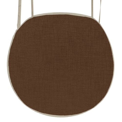 Μαξιλάρι καρέκλας με ρέλι στρογγυλό λονέτα καφέ Μαξιλάρι καρέκλας με ρέλι στρογγυλό λονέτα καφέ