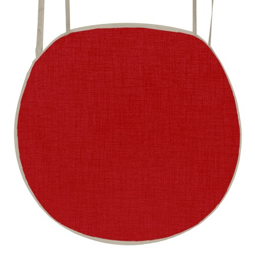 Μαξιλάρι καρέκλας με ρέλι στρογγυλό λονέτα κόκκινη Μαξιλάρι καρέκλας με ρέλι στρογγυλό λονέτα κόκκινη