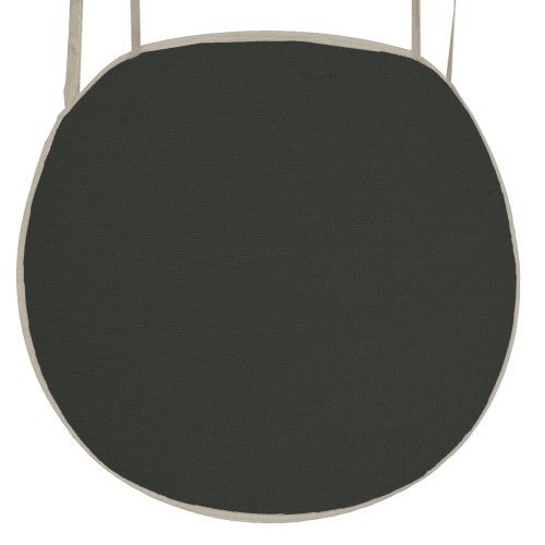 Μαξιλάρι καρέκλας με ρέλι στρογγυλό λονέτα μαύρη Μαξιλάρι καρέκλας με ρέλι στρογγυλό λονέτα μαύρη