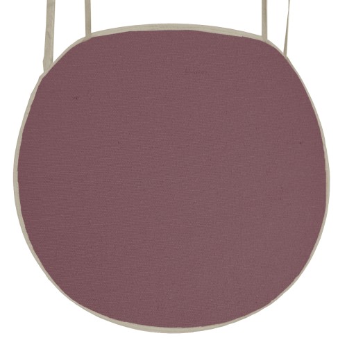 Μαξιλάρι καρέκλας με ρέλι στρογγυλό λονέτα μωβ Μαξιλάρι καρέκλας με ρέλι στρογγυλό λονέτα μωβ