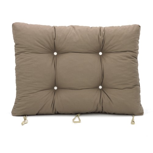 Μαξιλάρι μονόχρωμο λονέτα μόκα για παλέτα με κουμπιά - Μπαμπού