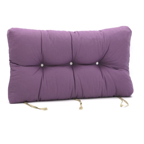 Μαξιλάρι μονόχρωμο λονέτα μωβ για παλέτα με κουμπιά - Μπαμπού