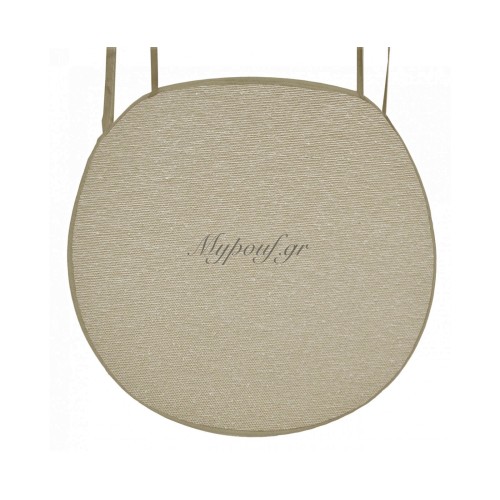 Μαξιλάρι καρέκλας με ρέλι στρογγυλό αδιάβροχο μπέζ Μαξιλάρι καρέκλας με ρέλι στρογγυλό αδιάβροχο μπέζ