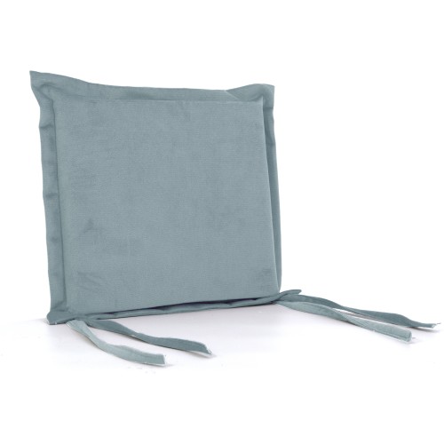 Μαξιλάρι Velure καρέκλας τετράγωνο γαλάζιο χρώμα με αυτιά Μαξιλάρι Velure καρέκλας τετράγωνο γαλάζιο χρώμα με αυτιά