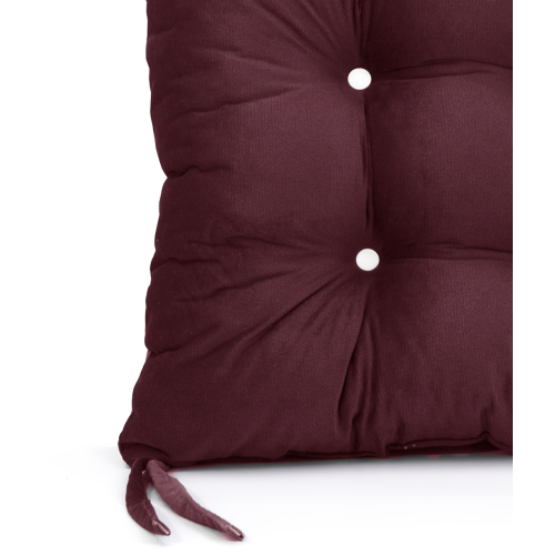 Μαξιλάρι Velure μονόχρωμο μελιτζανί χρώμα για παλέτα με κουμπιά - Μπαμπού
