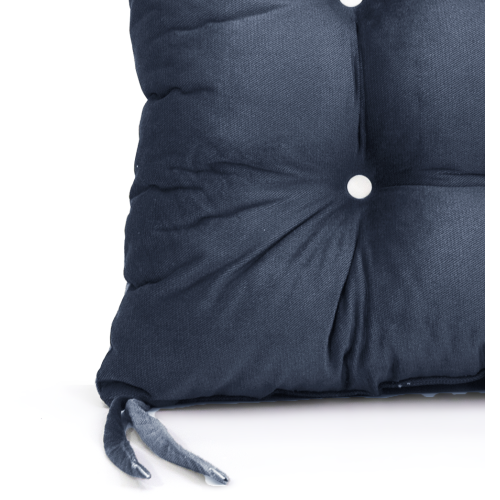 Μαξιλάρι Velure μονόχρωμο μπλε σκούρο χρώμα για παλέτα με κουμπιά - Μπαμπού