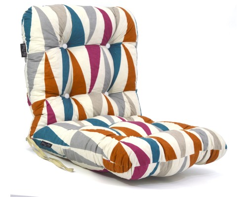 Μαξιλάρι κάθισμα με πλάτη με κουμπιά -  Qatar| Ύφασμα Κρετόν 50 x 100 εκ