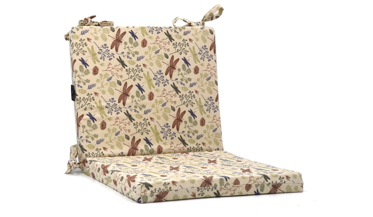 Μαξιλάρι καρέκλας λονέτα με κορδόνια στην πλάτη σχέδιο Mosquitoes Tilo 601 90x45x5cm | Mycollection.gr