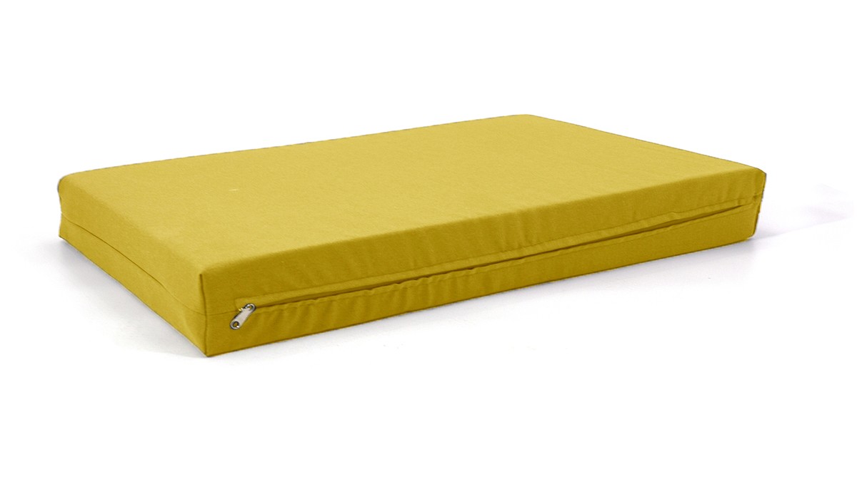 Μαξιλάρι μονόχρωμο κίτρινο ύφασμα λονέτα για παλέτα και ευρωπαλέτα 10 cm | Mycollection.gr