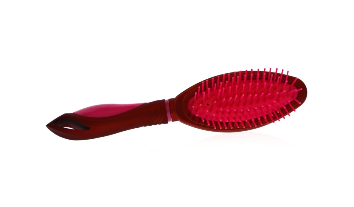 Βούρτσα μαλλιών οβάλ στενή με πλαστική τρίχα - Μπορντώ - Φούξια | Mycollection.gr
