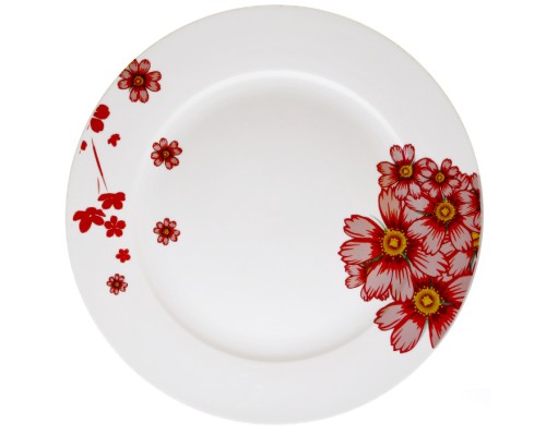 Πιάτο φαγητού με σχέδιο κόκκινο λουλούδι