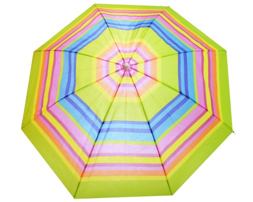 Ομπρέλα θαλάσσης από ύφασμα βισκόζη με ρίγες χρωματιστές - 180 cm