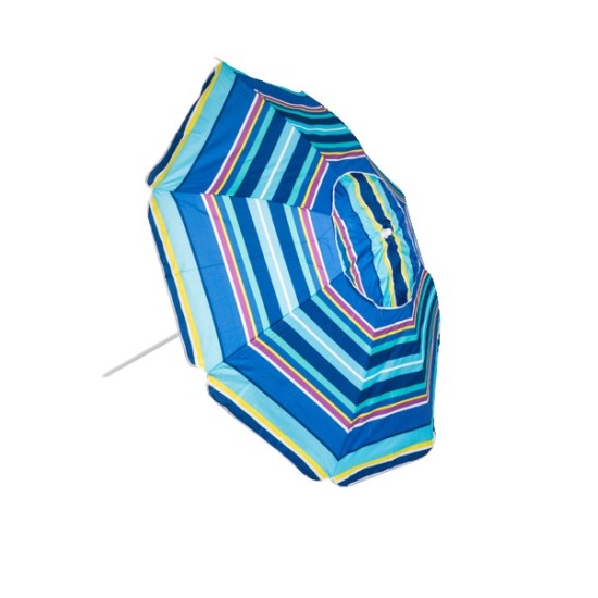 Ομπρέλα θαλάσσης Polyester με ρίγες γαλάζιες - 200 cm