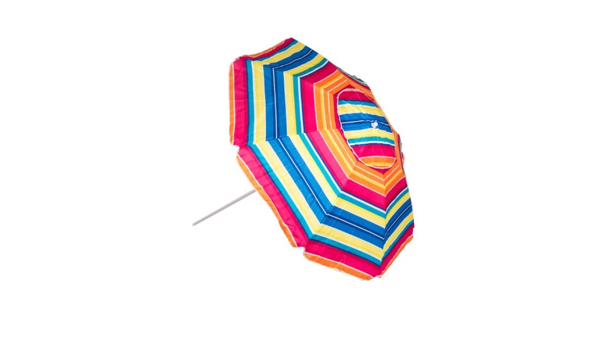 Ομπρέλα θαλάσσης Polyester με ρίγες πολύχρωμη - 200 cm | Mycollection.gr