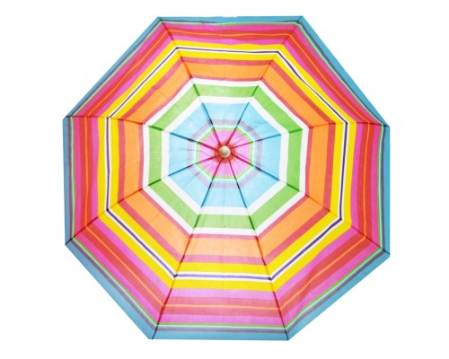 Ομπρέλα θαλάσσης - ύφασμα βισκόζη με ρίγες διάφορων χρωμάτων - 180 cm