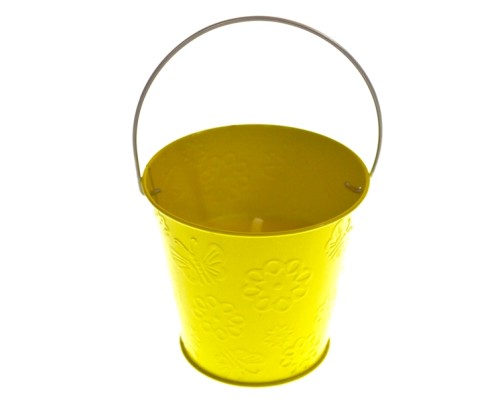 Αντικουνουπικό κερί αρωματικό σε κίτρινο γλαστράκι μεταλλικό