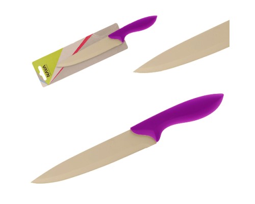 Μαχαίρι κρέατος ατσάλινο με αντικολλητική βαφή χερούλι σμάλτο σε μώβ χρώμα Nava