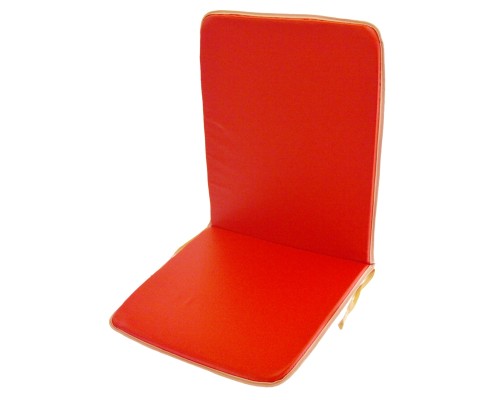 Μαξιλάρι καρέκλας με πλάτη και ρέλι σε χρώμα κόκκινο 90 x 45 cm
