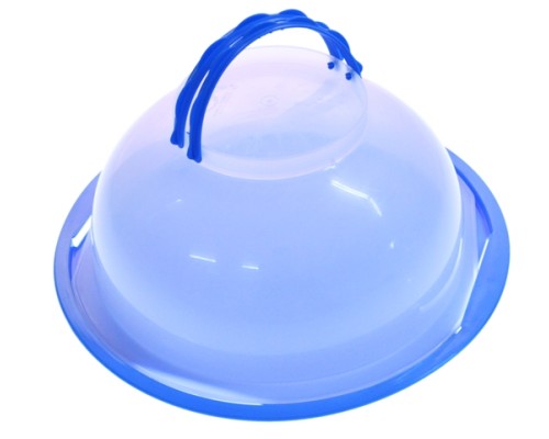 Τουρτιέρα πλαστική με χερούλια σε μπλέ χρώμα