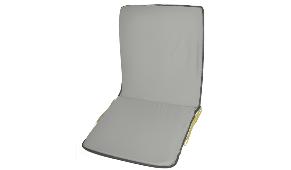 Μαξιλάρι καρέκλας με πλάτη και ρέλι - Χρώμα γκρί | Mycollection.gr