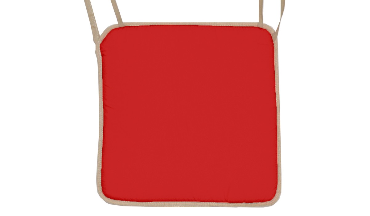 Μαξιλάρι καρέκλας με ρέλι μπέζ – Κόκκινο 38 x 38 x 3 εκ. | Mycollection.gr