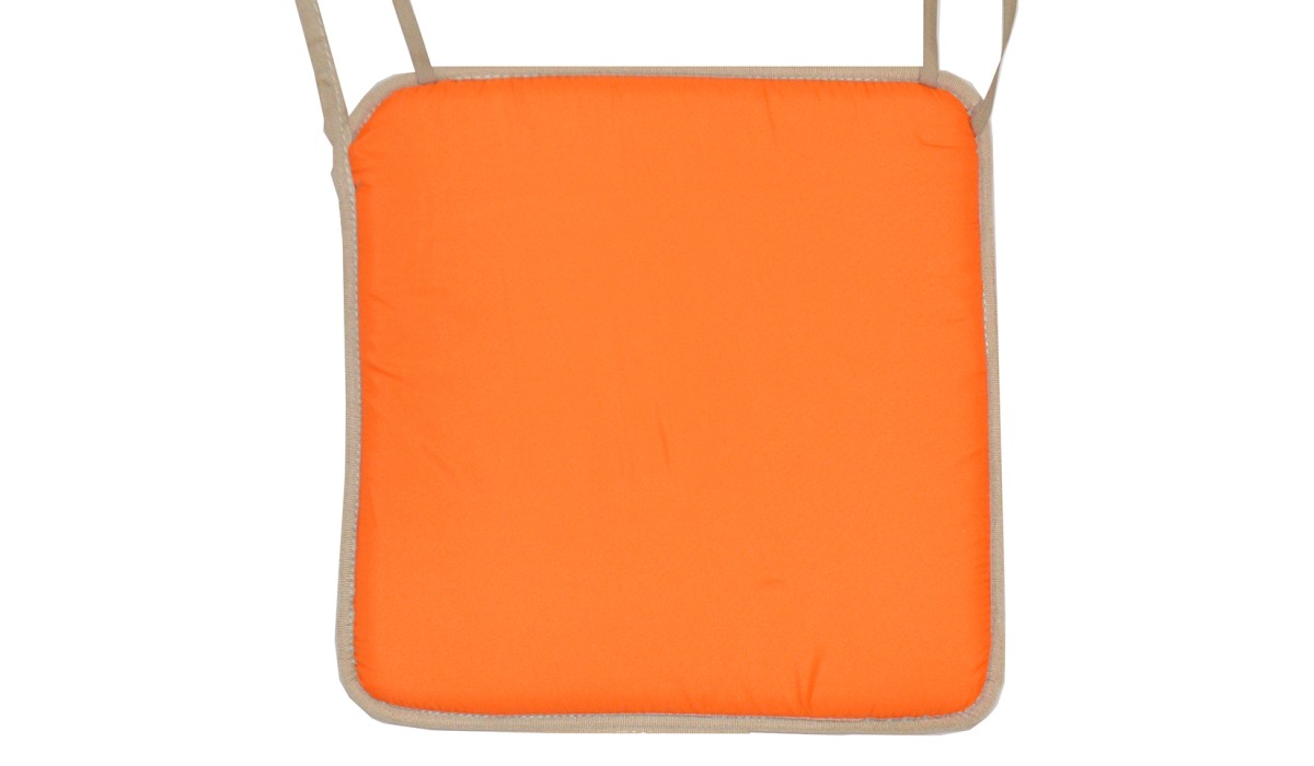 Μαξιλάρι καρέκλας με ρέλι μπέζ – Πορτοκαλί ανοιχτό 38 x 38 x 3 εκ. | Mycollection.gr