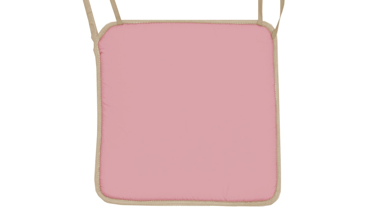 Μαξιλάρι καρέκλας με ρέλι μπέζ – Ρόζ απαλό 38 x 38 x 3 εκ. | Mycollection.gr