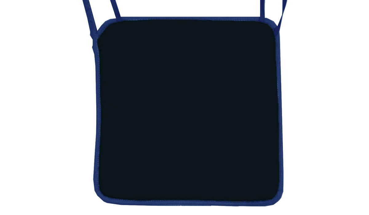 Μαξιλάρι καρέκλας με ρέλι μπλέ - μαύρο χρώμα 38 x 38 x 3 cm | Mycollection.gr