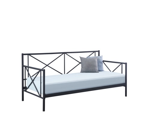 Κρεβάτι Μονό JASMINE Μαύρο Μέταλλο 208x97.6x100cm (Στρώμα 90x200cm)