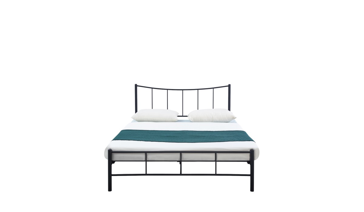 Κρεβάτι Διπλό ROSE Μαύρο Μέταλλο 208x159x100cm (Στρώμα 150x200cm) | Mycollection.gr