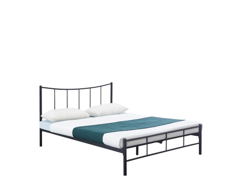 Κρεβάτι Ημίδιπλο ROSE Μαύρο Μέταλλο 208x129x100cm (Στρώμα 120x200cm)