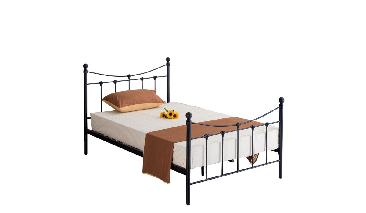 Κρεβάτι SOPHIE Μεταλλικό Sandy Black 210x128x110cm | Mycollection.gr