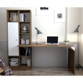 Γραφείο-Βιβλιοθήκη OPUS Καρυδί/Λευκό Μοριοσανίδα/Μελαμίνη 140x60x73cm | Mycollection.gr
