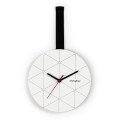 Ρολόι Τοίχου MINUET Λευκό/Μαύρο Ξύλο/Ύφασμα 23x23x2cm | Mycollection.gr