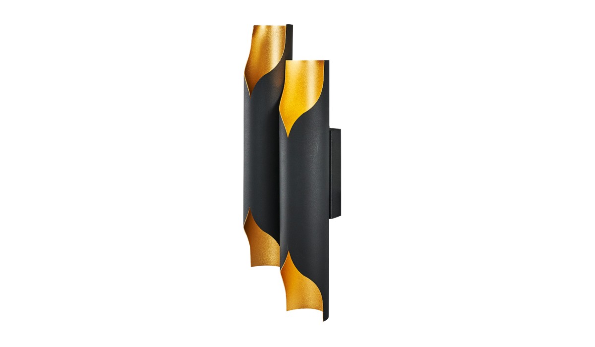 Φωτιστικό Τοίχου OCLOYA Πολύφωτο Μαύρο/Χρυσό Μέταλλο/Αλουμίνιο 16x46x11cm | Mycollection.gr