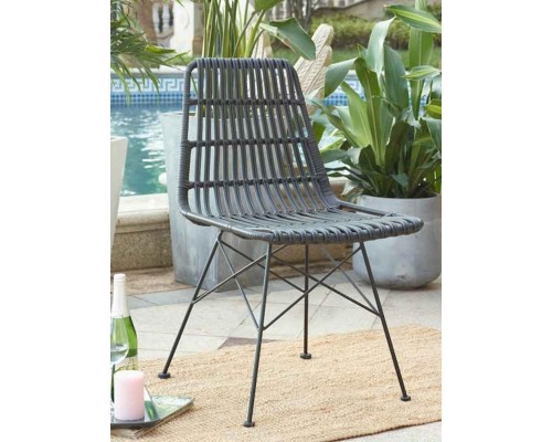 Καρέκλα Κήπου ALFONSE Μαύρο Μέταλλο/Rattan 47x62x81cm