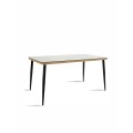Τραπέζι Κήπου AMPIUS Φυσικό/Μαύρο Μέταλλο/Rattan/Γυαλί 160x90x73cm | Mycollection.gr